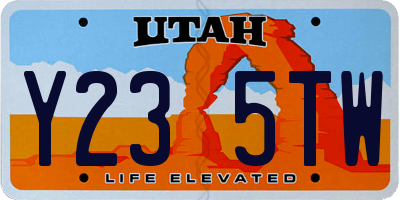 UT license plate Y235TW