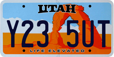 UT license plate Y235UT
