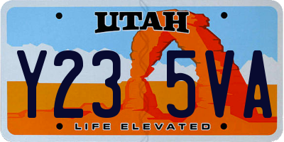 UT license plate Y235VA