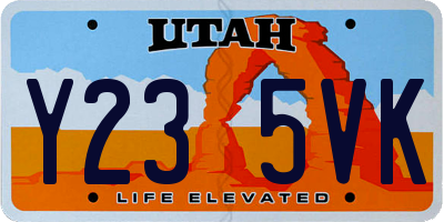 UT license plate Y235VK