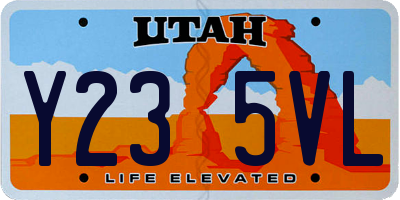 UT license plate Y235VL