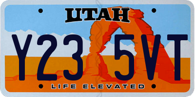 UT license plate Y235VT