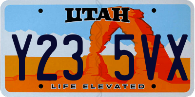 UT license plate Y235VX