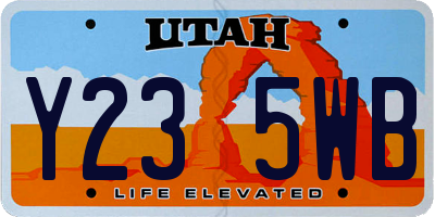 UT license plate Y235WB