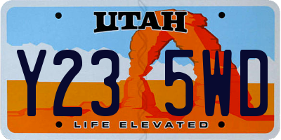 UT license plate Y235WD