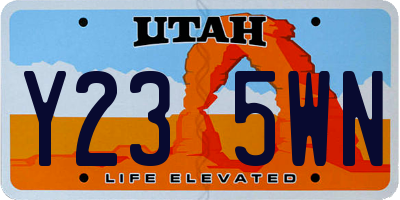 UT license plate Y235WN