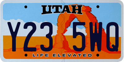 UT license plate Y235WQ
