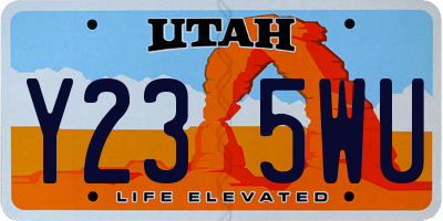 UT license plate Y235WU