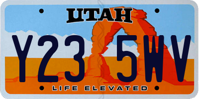 UT license plate Y235WV