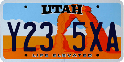 UT license plate Y235XA