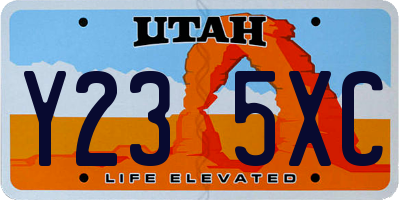 UT license plate Y235XC