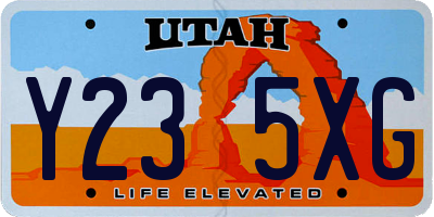 UT license plate Y235XG