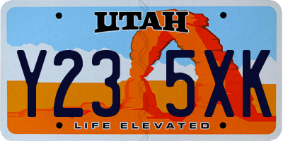 UT license plate Y235XK