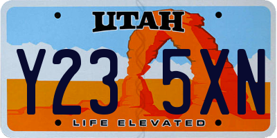 UT license plate Y235XN