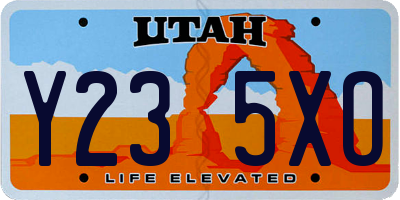 UT license plate Y235XO