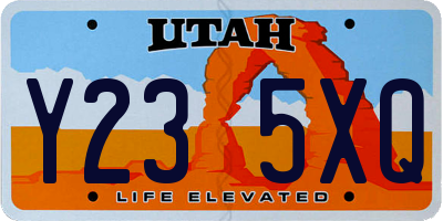 UT license plate Y235XQ