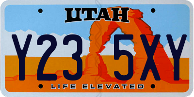 UT license plate Y235XY