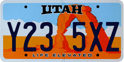 UT license plate Y235XZ