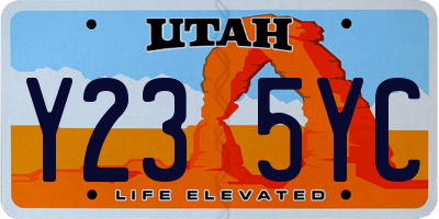 UT license plate Y235YC