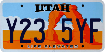 UT license plate Y235YF