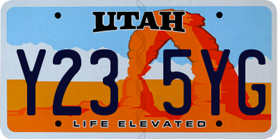 UT license plate Y235YG