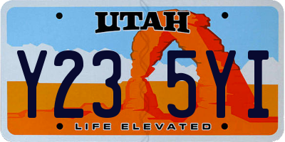 UT license plate Y235YI