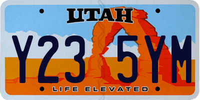 UT license plate Y235YM