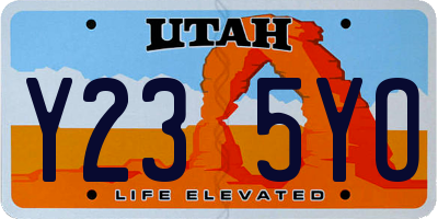 UT license plate Y235YO