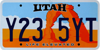 UT license plate Y235YT