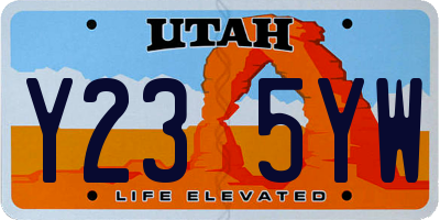 UT license plate Y235YW