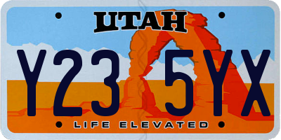 UT license plate Y235YX