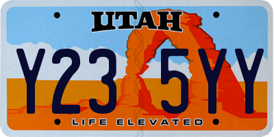 UT license plate Y235YY