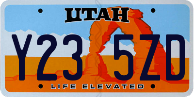 UT license plate Y235ZD