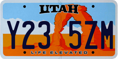 UT license plate Y235ZM
