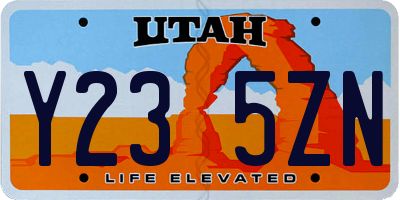 UT license plate Y235ZN