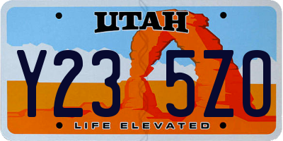 UT license plate Y235ZO