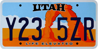 UT license plate Y235ZR
