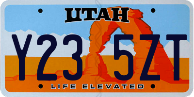 UT license plate Y235ZT