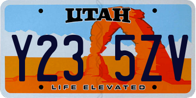 UT license plate Y235ZV