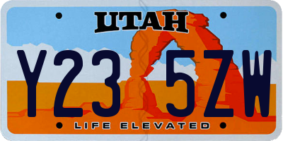 UT license plate Y235ZW