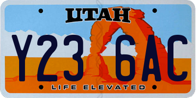 UT license plate Y236AC