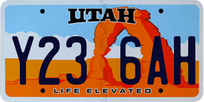 UT license plate Y236AH