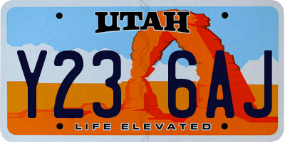 UT license plate Y236AJ