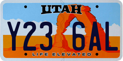 UT license plate Y236AL