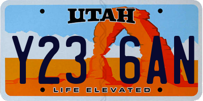 UT license plate Y236AN