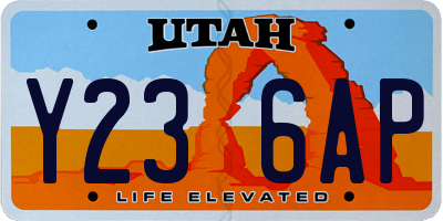 UT license plate Y236AP