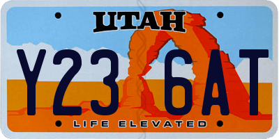 UT license plate Y236AT