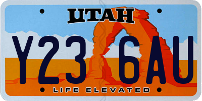 UT license plate Y236AU