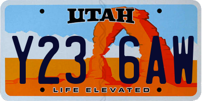 UT license plate Y236AW