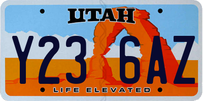 UT license plate Y236AZ